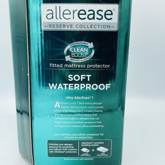 Allerease Queen Size Fitted Mattress Protector Soft Waterproof Clean Boost Cover - Picture 2 of 8